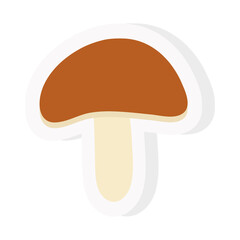 fungi mushroom sticker and flat style icon design, nature fungus food forest plant and autumn theme Vector illustration