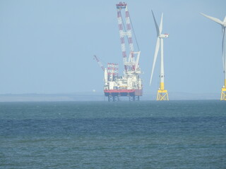 An oil rig in the city of Aberdeen