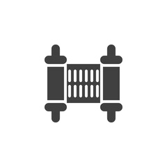 Torah scroll vector icon. filled flat sign for mobile concept and web design. Scroll parchment glyph icon. Judaism symbol, logo illustration. Vector graphics