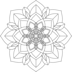 Easy Mandala coloring book simple and basic for beginners, seniors and children. Set of Mehndi flower pattern for Henna drawing and tattoo. Decoration in ethnic oriental, Indian style.