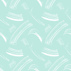 White brush strokes on blue background, pastel abstract seamless pattern