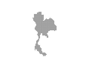 Thailand, country, dotted map on white background. Vector illustration.