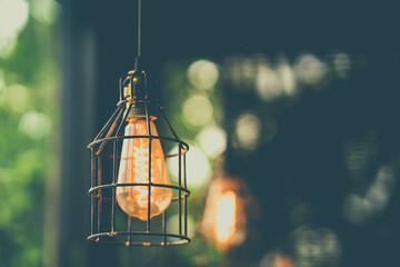 Retro edison light bulb decor close up