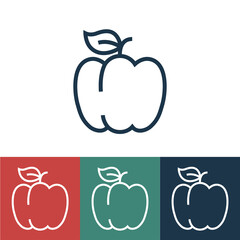Linear vector icon with apple