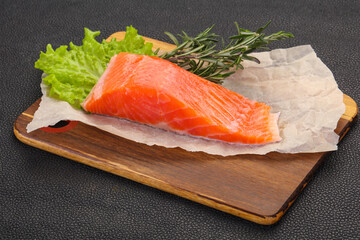 Piece of raw salmon