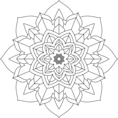 Easy Mandala coloring book simple and basic for beginners, seniors and children. Set of Mehndi flower pattern for Henna drawing and tattoo. Decoration in ethnic oriental, Indian style.