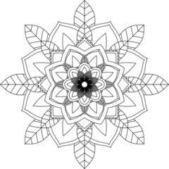 Easy Mandala coloring book simple and basic for beginners, seniors and children. Set of Mehndi flower pattern for Henna drawing and tattoo. Decoration in ethnic oriental, Indian style.
