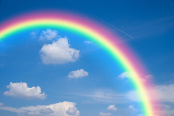 beautiful rainbow and blue sky background