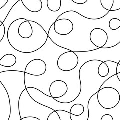Vector seamless pattern with abstract continuous lines. Trendy design for textile, wallpaper, wrapping paper