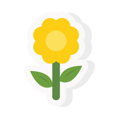 flower sticker and flat style icon design, natural floral nature plant ornament garden decoration and botany theme Vector illustration