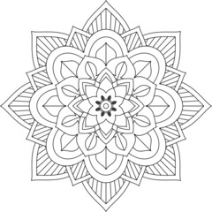 Easy Mandala coloring book simple and basic for beginners, seniors and children. Set of Mehndi flower pattern for Henna drawing and tattoo. Decoration in ethnic oriental, Indian style.