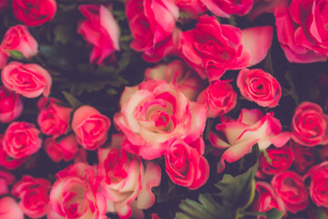 valentine day background. retro love roses flowers bouquet  close up