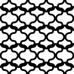 Seamless pattern with paseo ornament. Oriental traditional ornamentation with repeated rounded shapes. Window tracery wallpaper. Grid motif. Digital paper, textile print, web design. Vector art image.