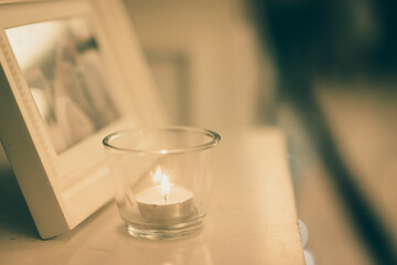 retro sweet candle light in wedding ceremony