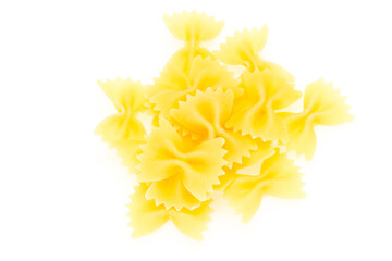 Raw dry farfalle pasta for cooking