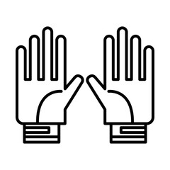 Gardening gloves line style icon design, garden planting and nature theme Vector illustration