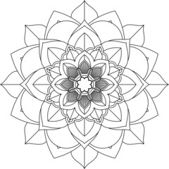 Easy Mandala coloring book simple and basic for beginners, seniors and children. Set of Mehndi flower pattern for Henna drawing and tattoo. Decoration in ethnic oriental, Indian style.