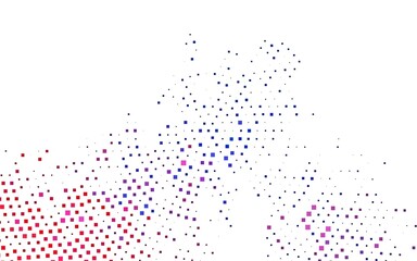 Light Blue, Red vector template with crystals, rectangles.