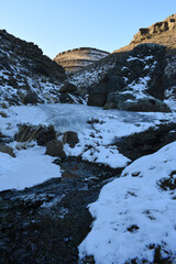 mountain river in winter