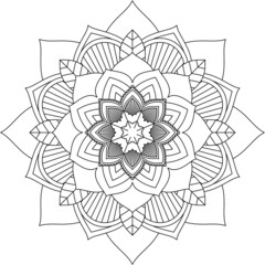 Easy Mandala coloring book simple and basic for beginners, seniors and children. Set of Mehndi flower pattern for Henna drawing and tattoo. Decoration in ethnic oriental, Indian style.