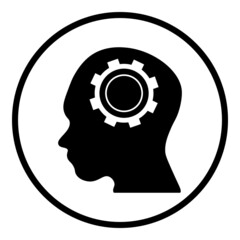 Gear human resource on white background