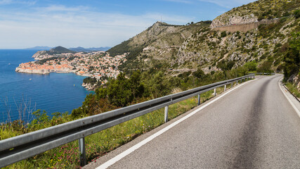 Winding road down to Dubrovnik