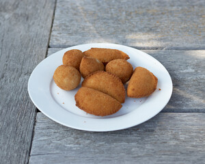 Salgados, salgadinhos, brazilian snacks and party finger food, rissoles, coxinhas, bolinhas de queijo.