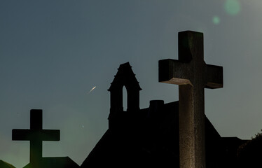 Church Graveyard shadows late afternoon