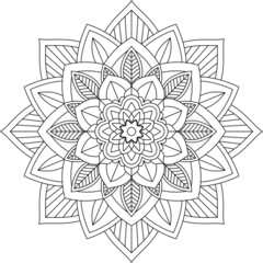 Easy Mandala coloring book simple and basic for beginners, seniors and children. Set of Mehndi flower pattern for Henna drawing and tattoo. Decoration in ethnic oriental, Indian style.
