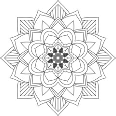 Easy Mandala coloring book simple and basic for beginners, seniors and children. Set of Mehndi flower pattern for Henna drawing and tattoo. Decoration in ethnic oriental, Indian style.