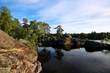 Fototapeta premium Lake in Sweden, Swedish landscape 