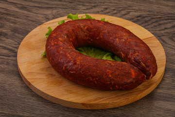 Krakowska sausage over the board