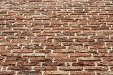 Beautiful background of laying old brick. Modern decoration. Decoration of private houses under the old fashioned