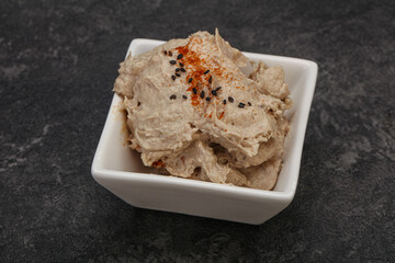 Herring butter spread in the bowl