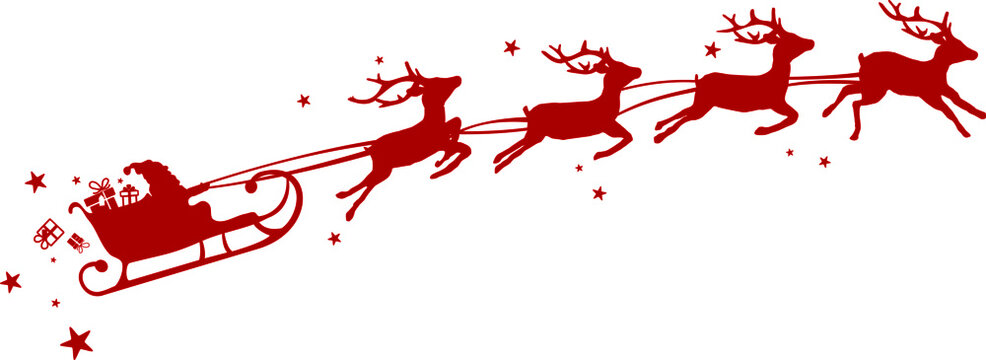 CHRISTMAS deers sleigh santa claus vector 