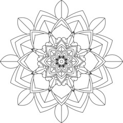 Easy Mandala coloring book simple and basic for beginners, seniors and children. Set of Mehndi flower pattern for Henna drawing and tattoo. Decoration in ethnic oriental, Indian style.