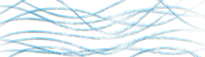 Abstract background of wavy intertwining lines with shadows, light blue on white