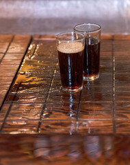 Two glasses of vermouth with foam