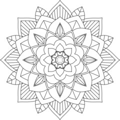 Easy Mandala coloring book simple and basic for beginners, seniors and children. Set of Mehndi flower pattern for Henna drawing and tattoo. Decoration in ethnic oriental, Indian style.