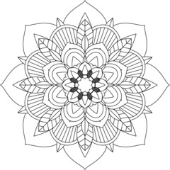 Easy Mandala coloring book simple and basic for beginners, seniors and children. Set of Mehndi flower pattern for Henna drawing and tattoo. Decoration in ethnic oriental, Indian style.