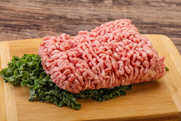 Raw pork minced meat for cooking