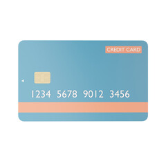 3d rendering of credit card, 3d icons, pastel minimal cartoon style  isolated
