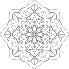 Easy Mandala coloring book simple and basic for beginners, seniors and children. Set of Mehndi flower pattern for Henna drawing and tattoo. Decoration in ethnic oriental, Indian style.