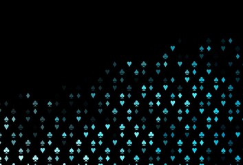 Dark BLUE vector pattern with symbol of cards.