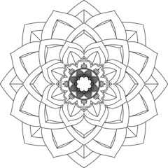 Easy Mandala coloring book simple and basic for beginners, seniors and children. Set of Mehndi flower pattern for Henna drawing and tattoo. Decoration in ethnic oriental, Indian style.