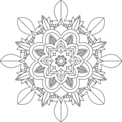 Easy Mandala coloring book simple and basic for beginners, seniors and children. Set of Mehndi flower pattern for Henna drawing and tattoo. Decoration in ethnic oriental, Indian style.
