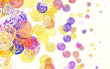 Light Blue, Red vector doodle background with roses.