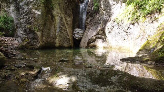 view of Arrako little waterfall in Navarra