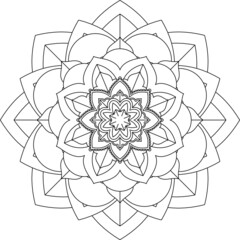 Easy Mandala coloring book simple and basic for beginners, seniors and children. Set of Mehndi flower pattern for Henna drawing and tattoo. Decoration in ethnic oriental, Indian style.