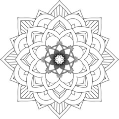 Easy Mandala coloring book simple and basic for beginners, seniors and children. Set of Mehndi flower pattern for Henna drawing and tattoo. Decoration in ethnic oriental, Indian style.